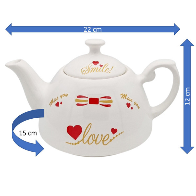 قوری مدل میخک کد 11194xlove گنجایش 900 میلی لیتر