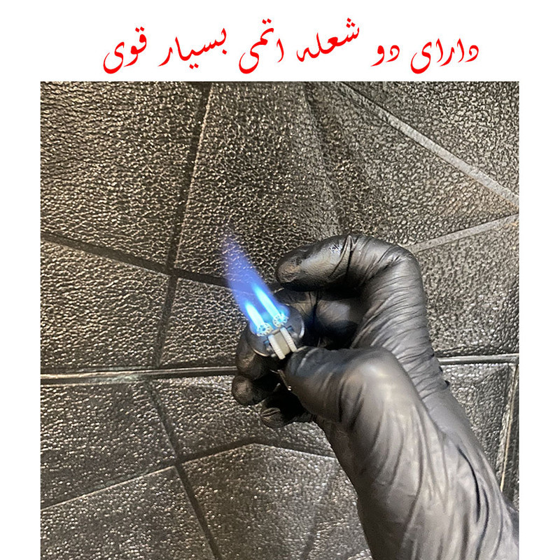 فندک مدل هوابرش طرح دو شعله