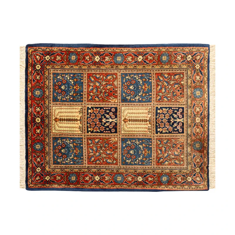 فرش دستبافت نیم متری طرح ساروق کد  46P10473 زمینه لاکی