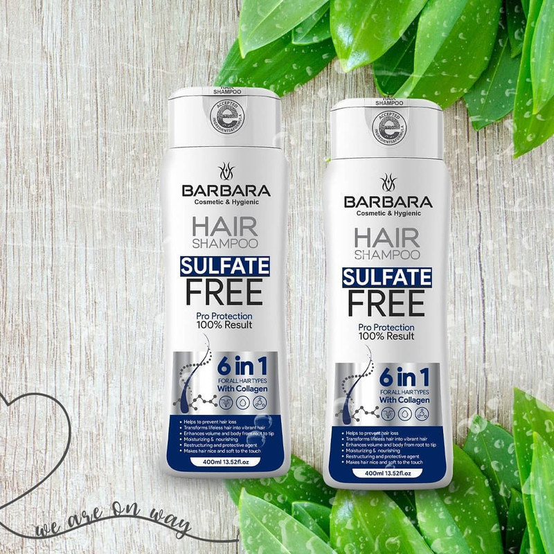 شامپو مو بدون سولفات باربارا مدل Ultra Soft و Pro Protection حجم 400 میلی لیتر مجموعه 2 عددی