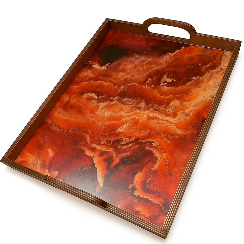سینی دسته‌دار مدل کهکشانی سایز 31 × 43 سانتی‌متر