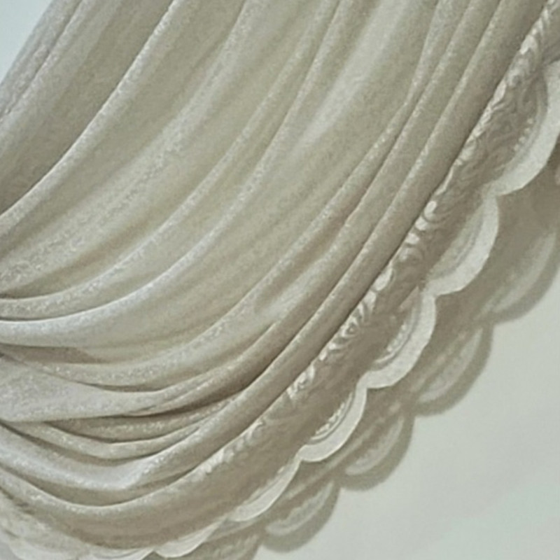پرده مدل چین ساده تور راشل طرح برفی سایز 580*275 سانتی متر