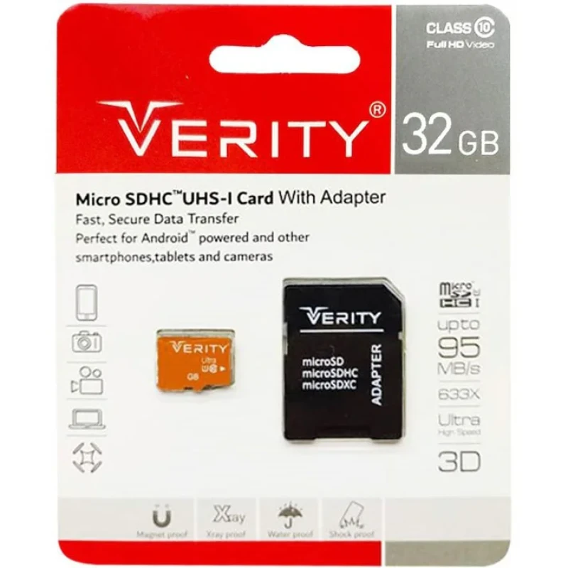کارت حافظه وریتی ظرفیت 32 گیگ مدل 633X کلاس 10 استاندارد UHS-I U1