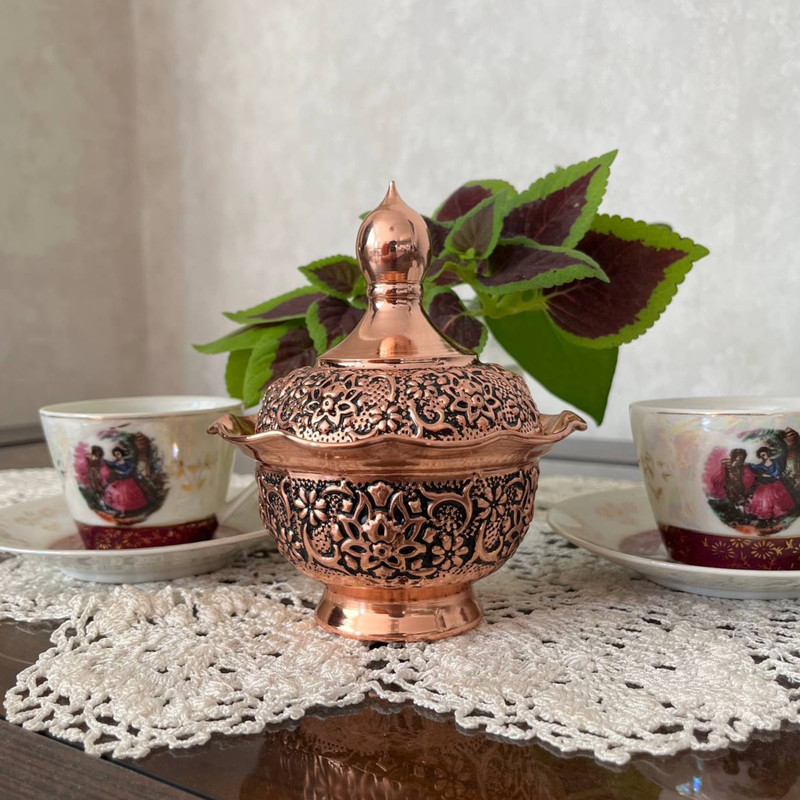 قندان مسی مدل گلبرگ نانو