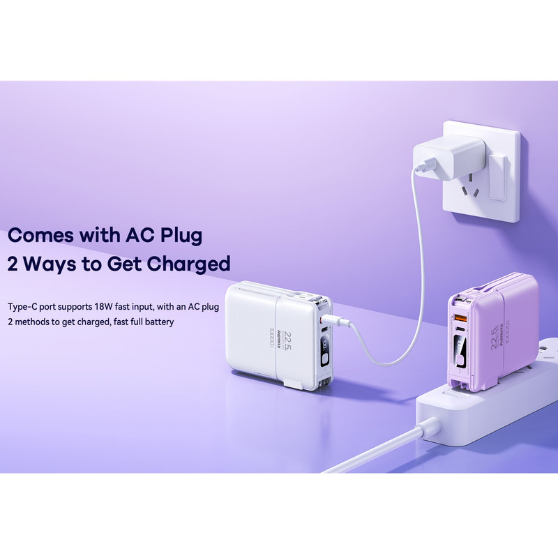 پاوربانک ریمکس مدل RPP-670-Multi compatible Chargers ظرفیت 10000 میلی آمپرساعت