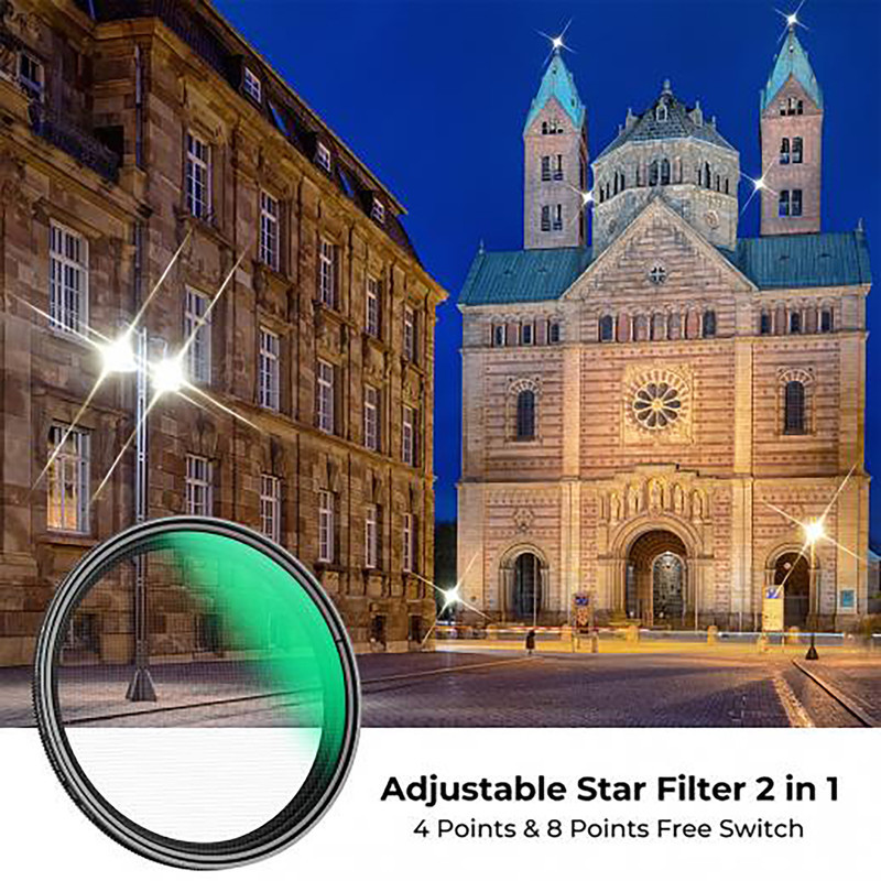 فیلتر لنز کی اند اف مدل VARIABLE STAR 4&8 HMC SLIM NANO-C - 62MM
