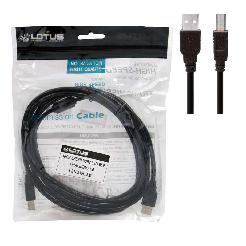 کابل USB پرینتر لوتوس مدل HIGHSPEED طول 3 متر