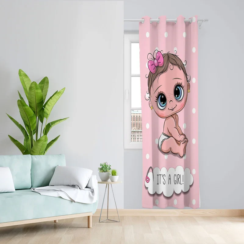 پرده مدل اتاق کودک دخترانه مخمل پانچی کد 1113 سایز 140x200 سانتی متر