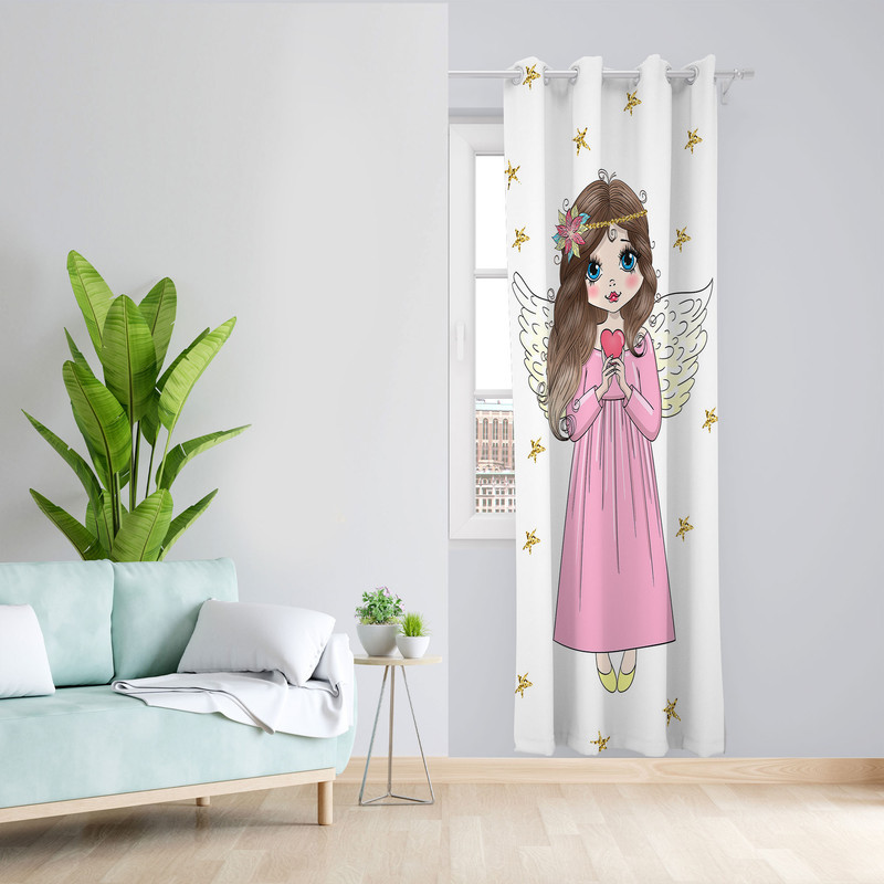 پرده مدل دخترانه مخمل پانچی کد 4789aسایز 140x200 سانتی متر
