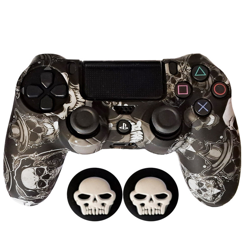 محافظ دسته پلی استیشن 4 طرح جمجمه مدل Skull PS4290 به همراه روکش آنالوگ