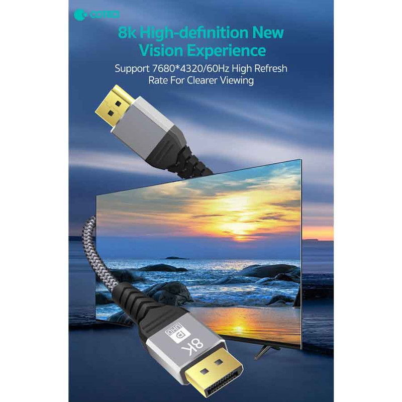کابل Display Port کوتتسی مدل 87402 طول 2.0 متر
