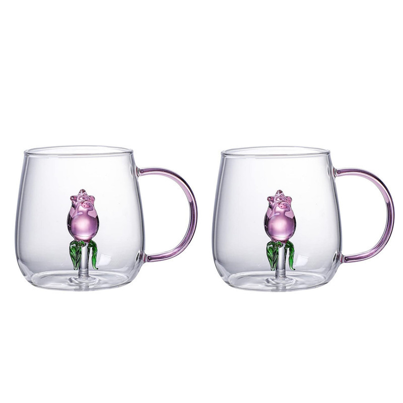 لیوان مدل داخل گلدار بروسیلیکات کد 1369n 2666 بسته شش عددی