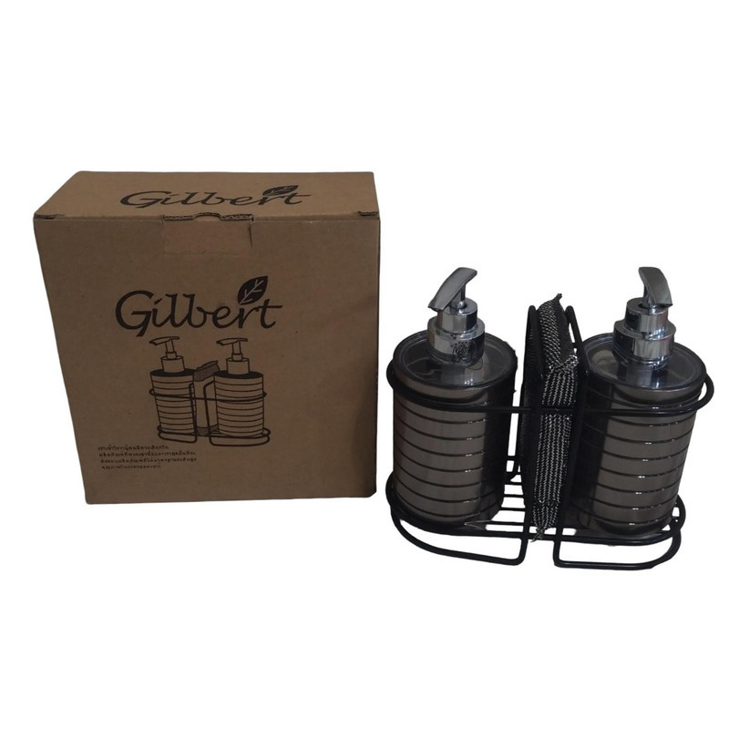 پمپ مایع ظرفشویی مدل دوقلو استند دار به همراه اسکاچ کد gil21