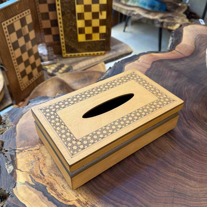 جعبه دستمال کاغذی مدل حکاکی سنتی