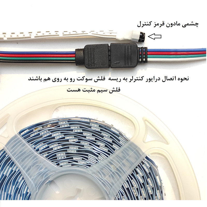 ریسه ال ای دی مدل پکیج گیمینگ 16 رنگ کد RGB 12v طول 5 متر