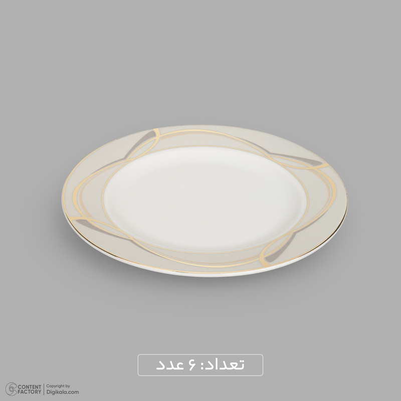 سرویس 20 پارچه چینی دینووا ساینا طرح گرد نسخه 6، قابل شستشو با دست و ماشین ظرفشویی، شامل 6 بشقاب غذاخوری، 6 بشقاب خورش‌خوری، 6 پیش‌دستی، ظرف سرو پنیر و تخته سرو