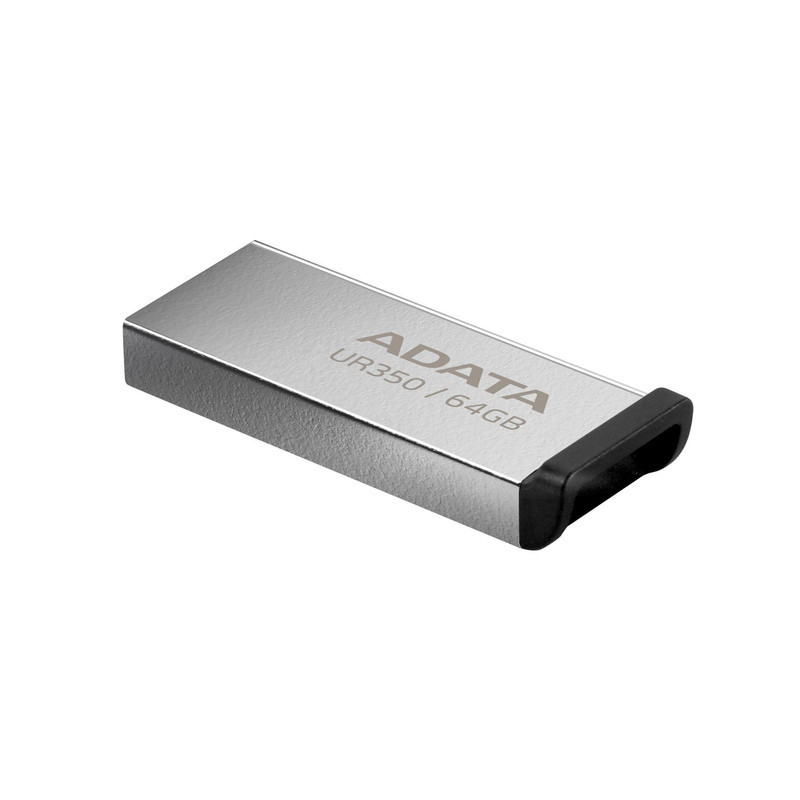 فلش مموری ای دیتا مدل UR350 ظرفیت 64 گیگابایت با رابط USB 3.2 Gen1، سرعت انتقال 100 مگابایت بر ثانیه، بدنه فلزی مقاوم، سازگار با ویندوز، مک، لینوکس و بدون نیاز به نصب درایور