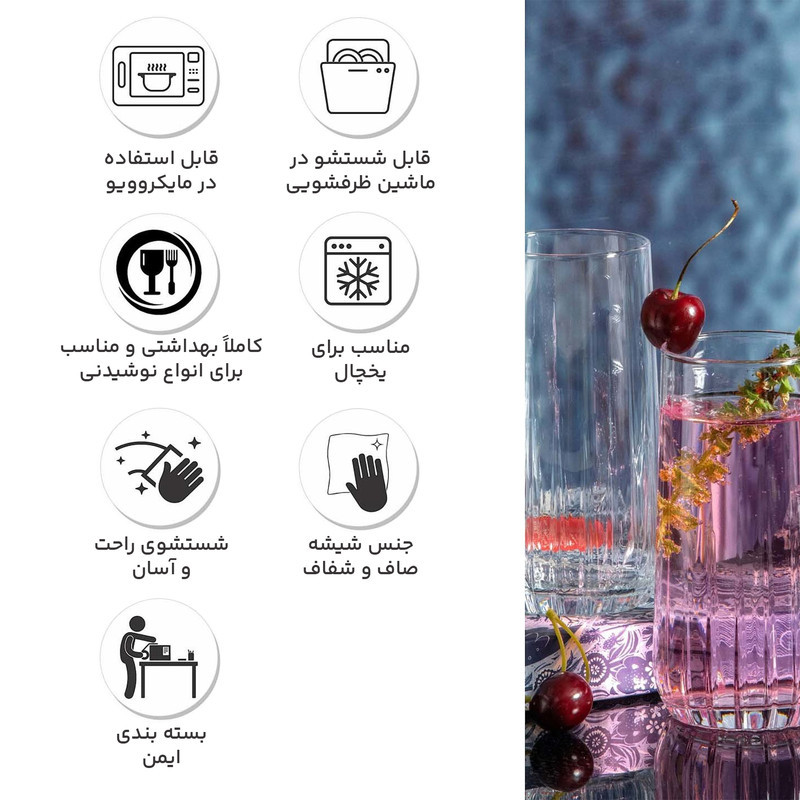 لیوان پاشاباغچه مدل Nova کد 420695 بسته 6 عددی