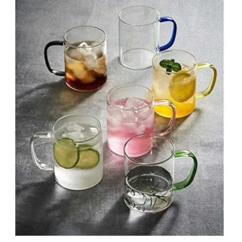 لیوان مدل دسته رنگی مجموعه 6 عددی