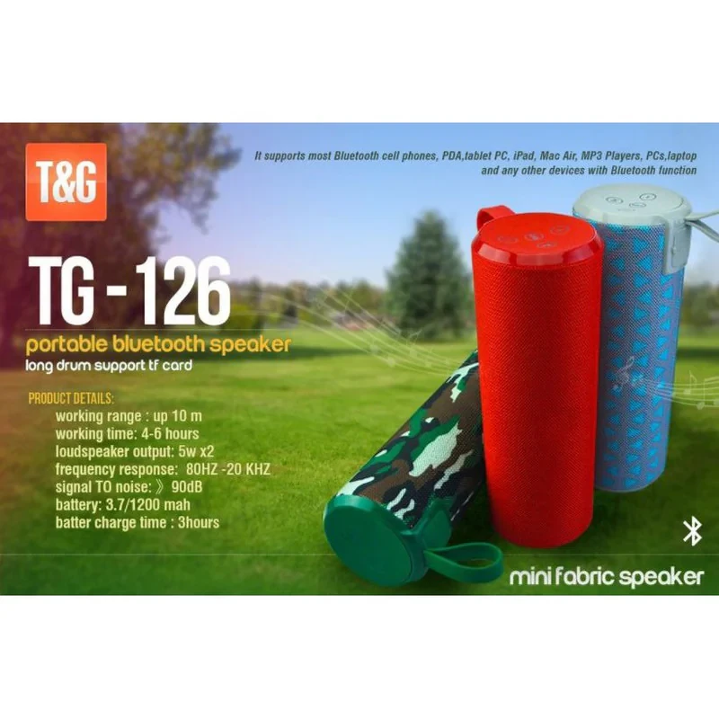 اسپیکر بلوتوثی قابل حمل تی اند جی مدل TG-126