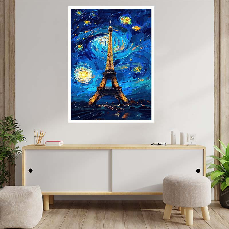 پوستر کارنيکا طرح شب پرستاره فانتزی ون‌گوگ Fantasy Starry Night Van Gogh کد 39871 مجموعه 8 عددی
