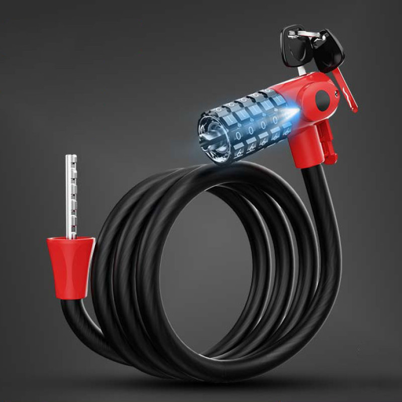 قفل دوچرخه مدل دوگانه چراغ دار کد Dual-Lock-LED