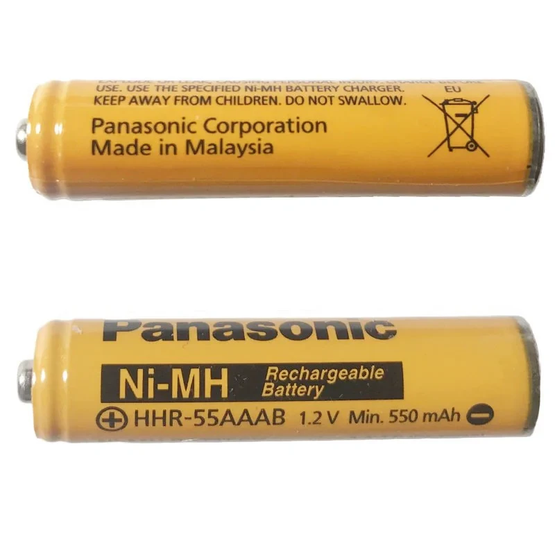 باتری نیم قلمی قابل شارژ تلفن پاناسونیک مدل (Ni-MHHHR-55AAAB(Malaysia بسته دو عددی