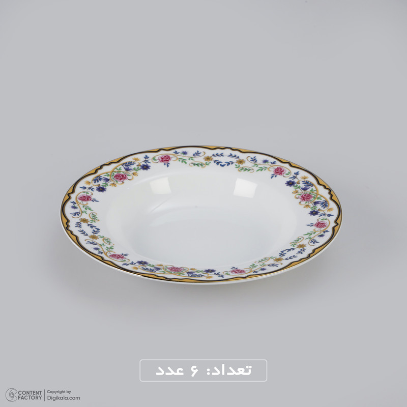 سرویس  غذا خوری 28 پارچه چینی زرین ایران سری ایتالیا اف مدل Golestan 2 درجه عالی