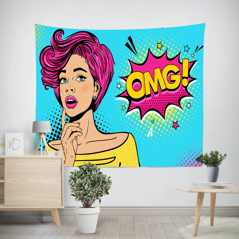 پوستر پارچه ای پرینتینگ لند طرح بکدراپ OMG کد O1