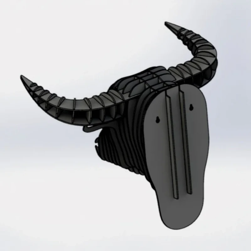 دیوارکوب مدل سردیس چوبی سه بعدی گاو کد T49