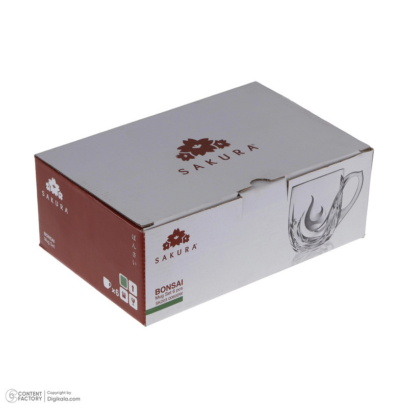 فنجان ساکورا مدل بنسای کد SK20300600W بسته 6 عددی