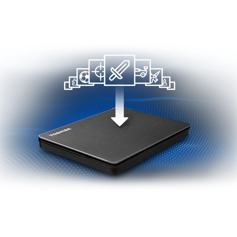 هارد اکسترنال توشیبا مدل Canvio Gaming ظرفیت دو ترابایت دارای رابط USB Type-A 3.2