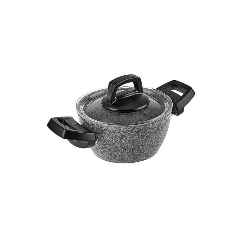 سرویس قابلمه و تابه بیوگرانیتی 5 پارچه کاراجا مدل Grey Stone Mini