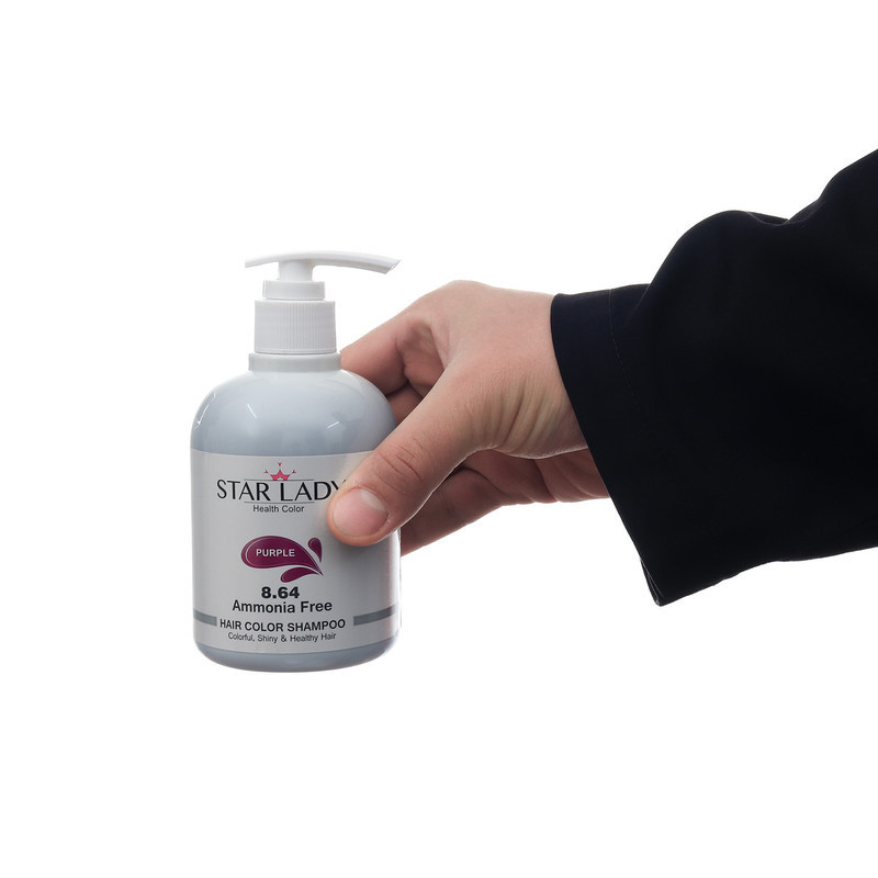 شامپو رنگ مو استارلیدی مدل SHAINY HEALTHY شماره 8.64 حجم 300 میلی لیتر رنگ بنفش ارغوانی