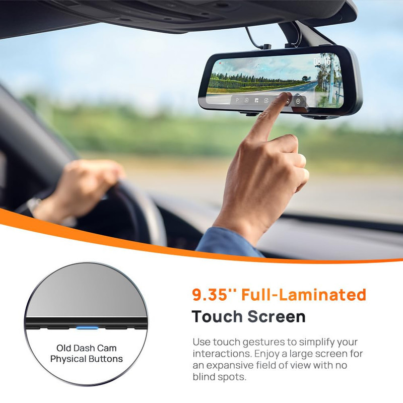 آینه هوشمند خودرو سوِنتی مِی مدل 70mai Rearview Dash Cam S500 به همراه دوربین