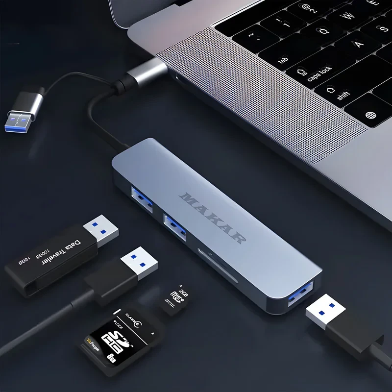 هاب و کارت خوان 5 پورت USB 3.0 ماکار مدل 5in1 MK-HU235