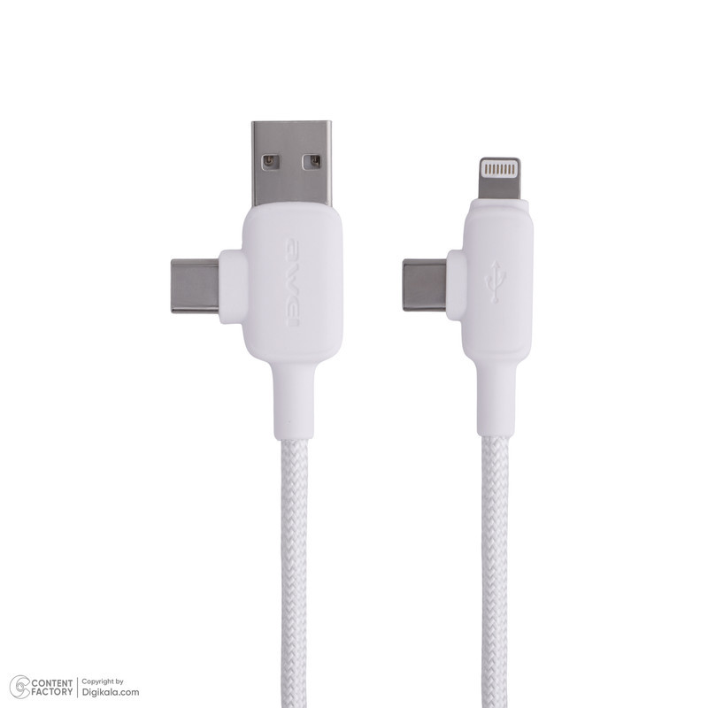 کابل تبدیل USB-C  USB به USB-C  لایتنینگ اوی مدل CL-184 طول 2 متر