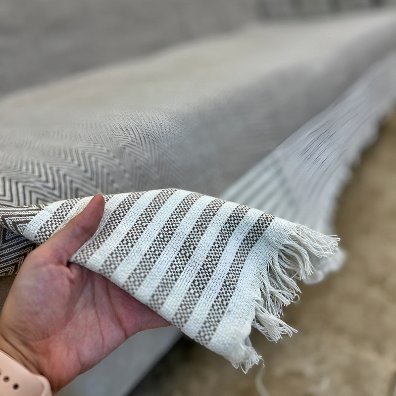 شال مبل و تخت مدل پنبه ترک طرح زیگزاگی سایز 170x310 سانتی‌متر