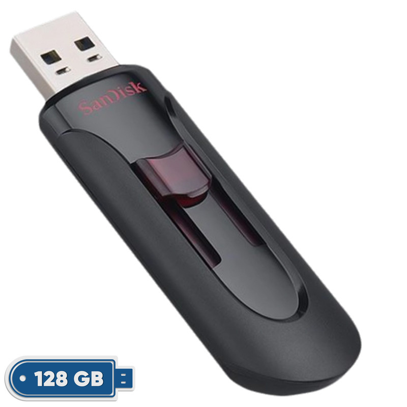 فلش مموری سن دیسک مدل CZ600 ظرفیت 128 گیگابایت رابط USB 3.0 Type-A کشویی، سرعت انتقال 150 مگابایت بر ثانیه، سازگار با گوشی، تبلت، کامپیوتر، لپ‌تاپ و تلویزیون