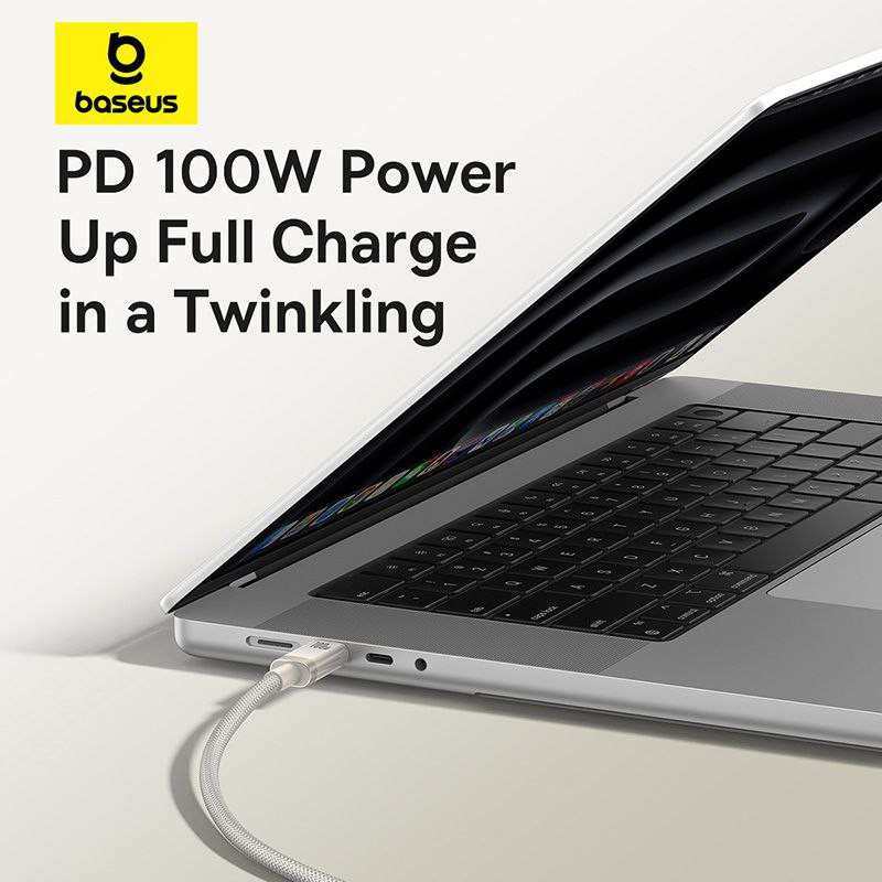کابل تبدیل USB-C بیسوس مدل Titanium Series 100W طول 1 متر