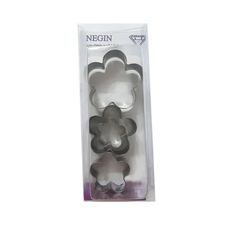 کاتر شیرینی پزی نگین طرح گل مجموعه 4 عددی