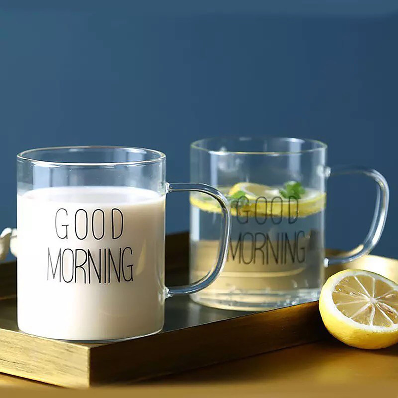 ماگ مدل شیشه ای طرح good morning