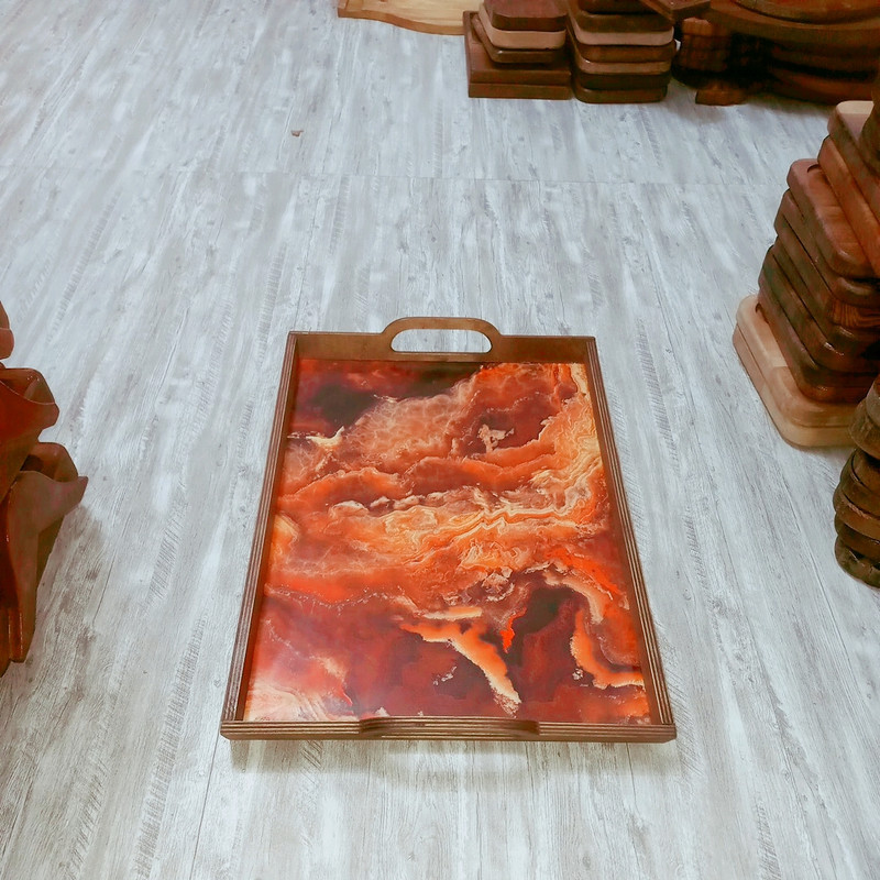 سینی دسته‌دار مدل کهکشانی سایز 31 × 43 سانتی‌متر