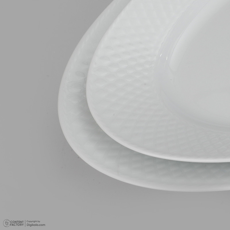 سرویس غذاخوری 102 پارچه چینی زرین ایران سری رادیانس مدل White درجه یک