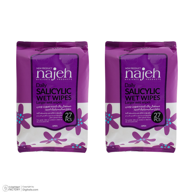 دستمال مرطوب ناژه مدل Salicylic دو بسته 27 عددی