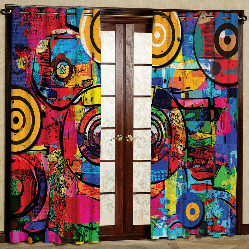 پرده مدل دیوار طرح دار رنگی مخمل پانچی کد 1353 سایز 140x280 سانتی متر