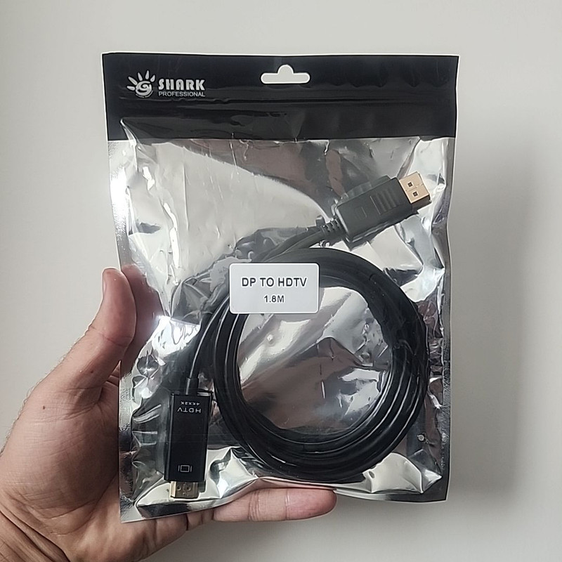 کابل تبدیل DISPLAY PORT به HDMI شارک مدل 4K طول 1.8 متر