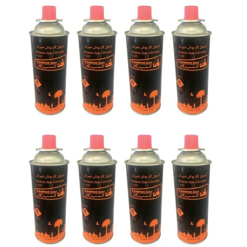 کپسول گاز 220 گرمی کمپرگاز مدل C220 بسته 8 عددی