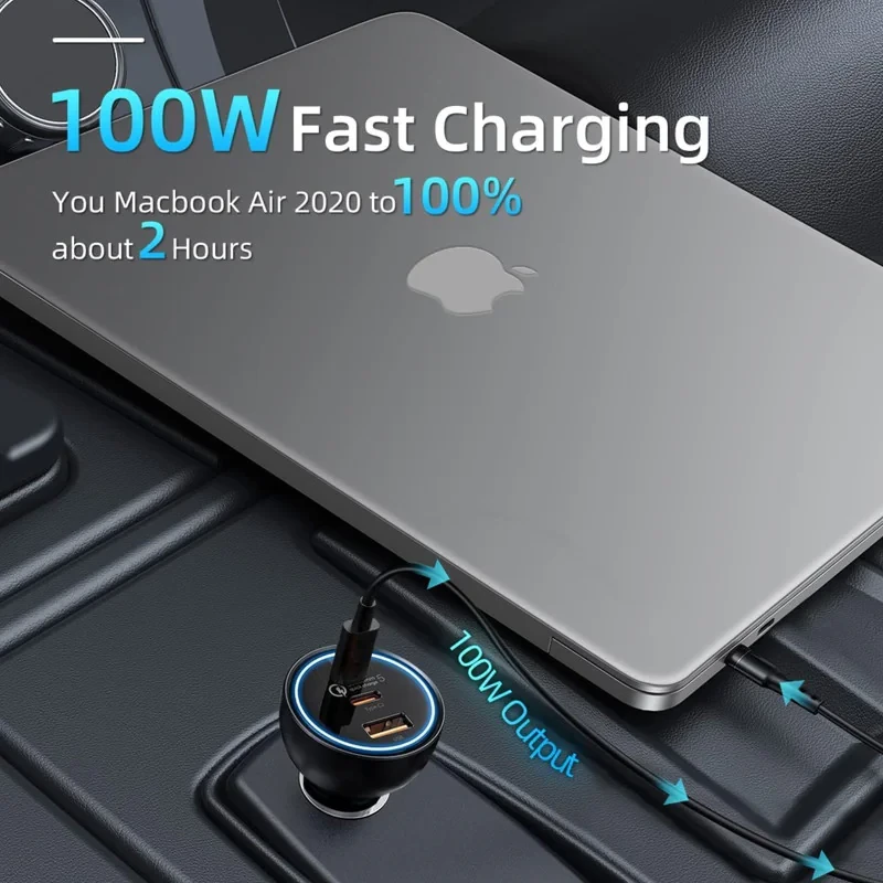 شارژر فندکی باسئوس مدل Multi-port Fast Charge 160W به همراه کابل تبدیل Usb-c