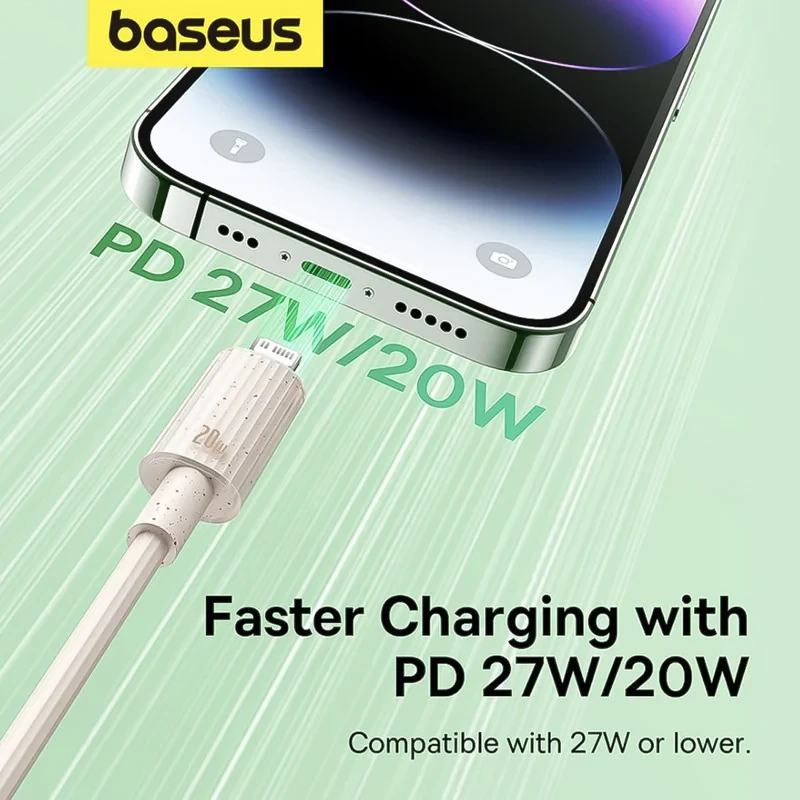 کابل تبدیل USB-C به لایتنینگ بیسوس مدل Habitat Series 20W PD طول 2 متر